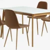 Mesas De Comedor|Conjuntos De Comedor>JYSK JEGIND + JONSTRUPMesa JEGIND L130 blanco + 4 sillas JONSTRUP marrón