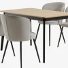 Mesas De Comedor|Conjuntos De Comedor>JYSK JEGIND + RISSKOVMesa JEGIND L130 roble/negro + 4 sillas RISSKOV gris claro