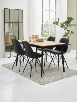 Mesas De Comedor>JYSK JEGINDMesa de comedor JEGIND 80x130 roble natural/negro Roble natural+Negro