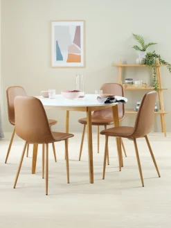 Mesas De Comedor>JYSK JEGINDMesa de comedor JEGIND Ø105 blanco/natural Blanco+Natural