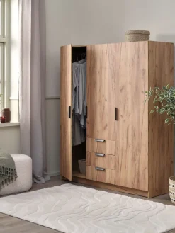 Armarios|Todos Los Armarios>JYSK JENSLEVArmario JENSLEV 144x176 3 puertas color roble salvaje nat Roble salvaje natural