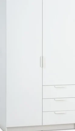 Armarios|Todos Los Armarios>JYSK JENSLEVArmario JENSLEV 96x176 2 puertas 3 cajones Blanco