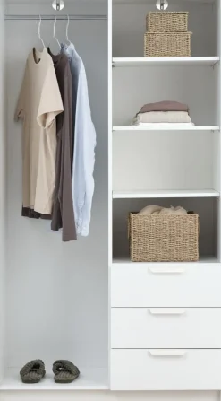 Armarios|Todos Los Armarios>JYSK JENSLEVArmario JENSLEV 96x176 2 puertas 3 cajones Blanco
