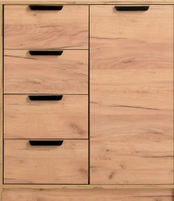 Cómodas|Cómodas>JYSK JENSLEVCómoda 4 cajones 1 puerta JENSLEV Roble salvaje natural