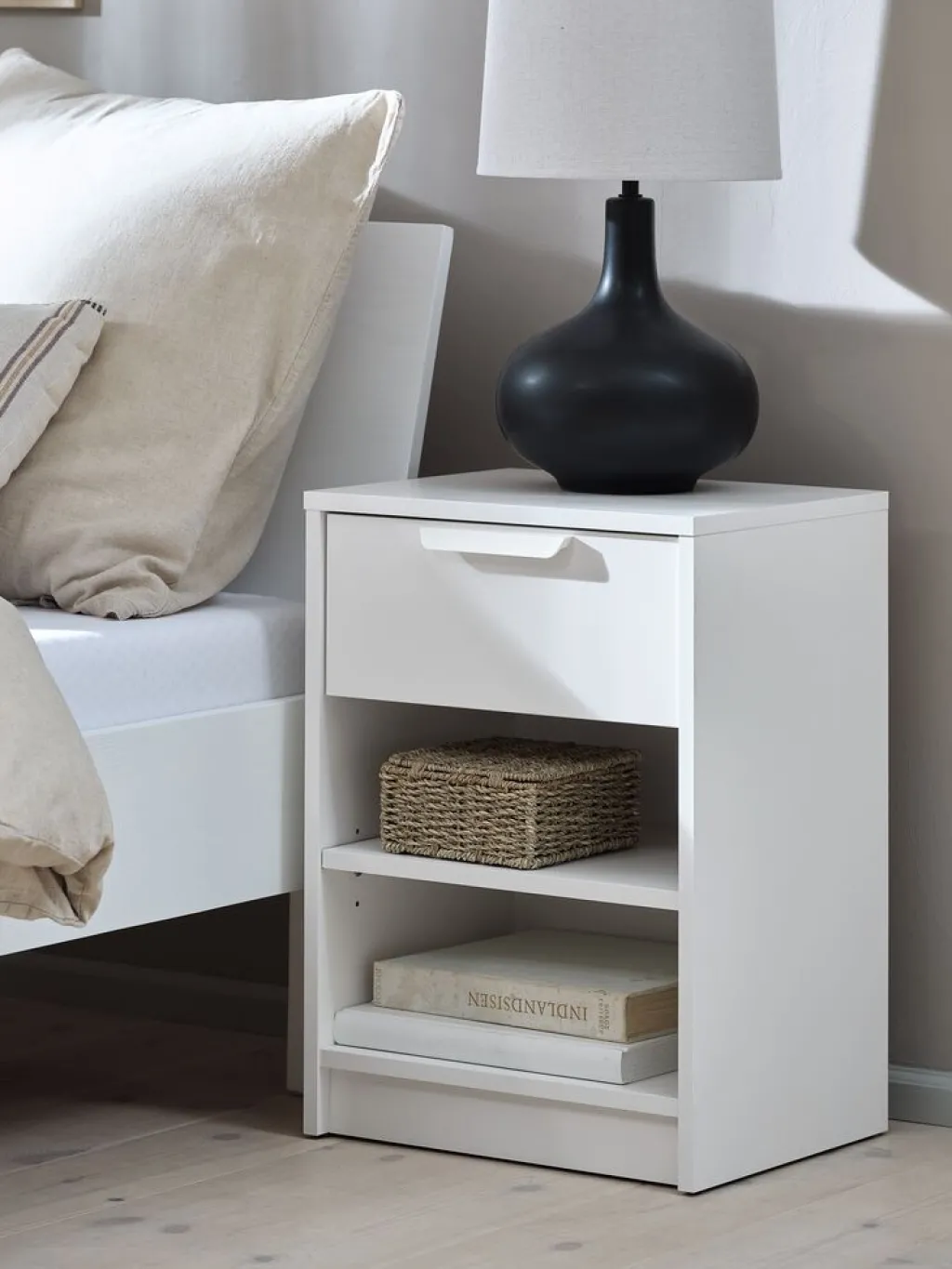 Mesitas De Noche|Mesitas De Noche>JYSK JENSLEVMesita de noche JENSLEV 1 cajón Blanco