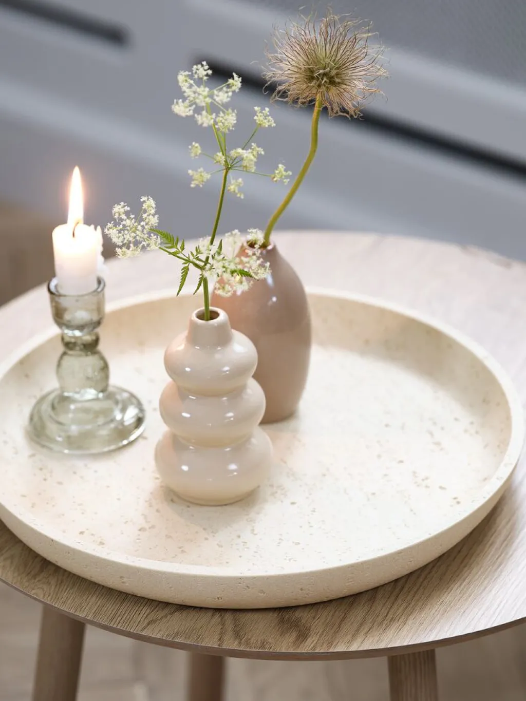 Accesorios Decoracion>JYSK JENSUFFEBandeja decorativa JENSUFFE Ø30xA3cm beis
