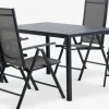 Conjuntos Mesa Y Sillas De Jardín>JYSK JERSORE + MELLBYMesa JERSORE L140 + 4 sillas MELLBY negro