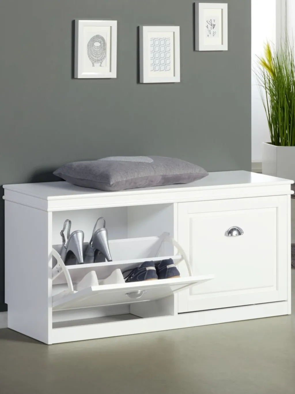 Zapateros|Zapateros>JYSK JERUPZapatero/banco JERUP 2 compartimentos blanco