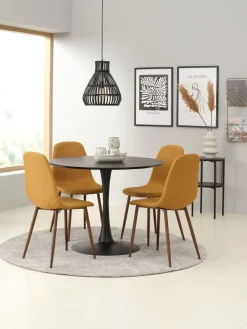 Sillas De Comedor>JYSK JONSTRUPSilla de comedor JONSTRUP tela curri/color roble oscuro Curry