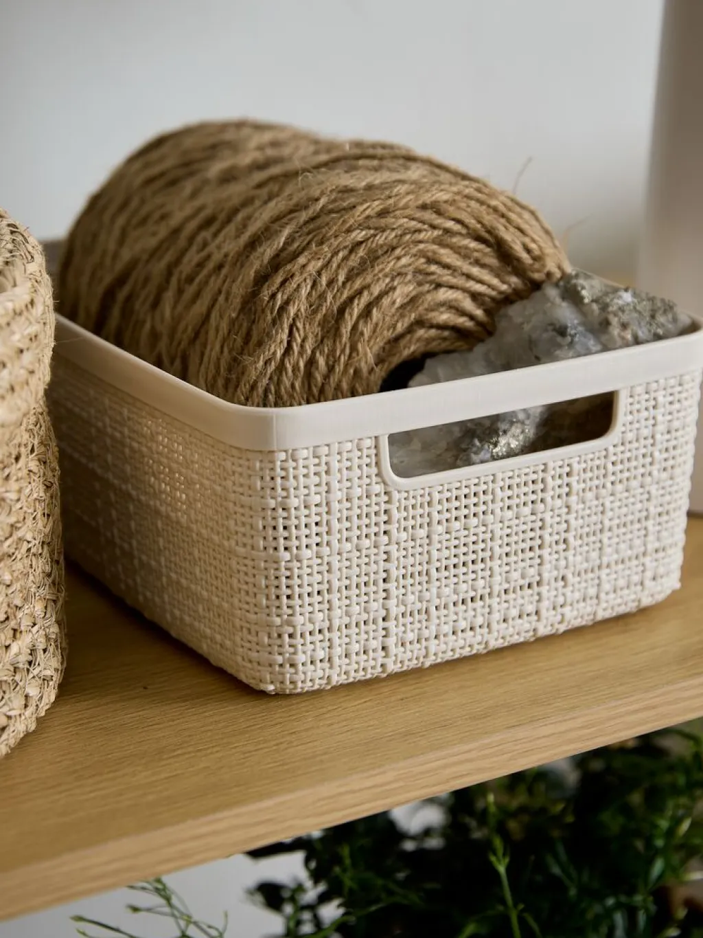 Todas Las Cestas|Almacenaje De Plástico>JYSK JUTECesta JUTE 4,5L plástico blanco crudo