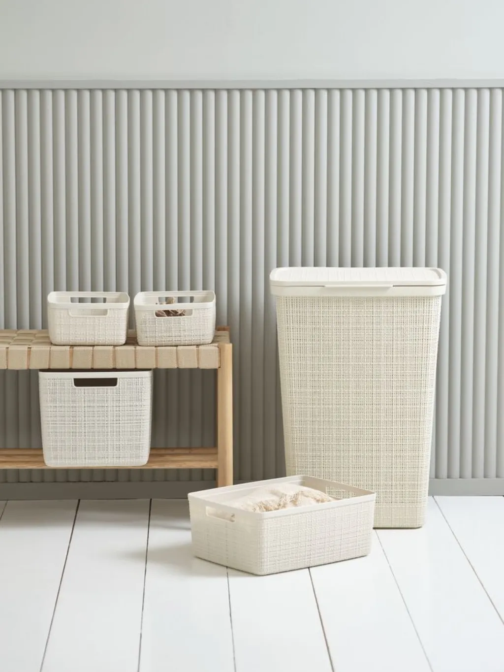 Todas Las Cestas|Almacenaje De Plástico>JYSK JUTECesta JUTE 4,5L plástico blanco crudo