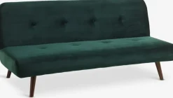 Sofás Cama|Sofás Cama>JYSK JUVRESofá cama JUVRE terciopelo /nogal Verde oscuro