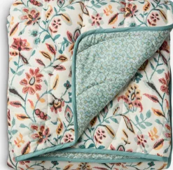 Mantas>JYSK KAMILLEManta acolchada KAMILLE 140x200 blanco/turquesa