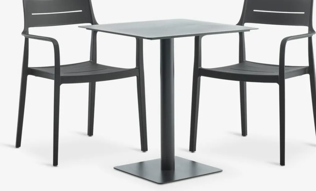 Conjuntos Mesa Y Sillas De Jardín>JYSK KAPPRUET + INGSTRUPMesa KAPPRUET L65 + 2 sillas INGSTRUP negro