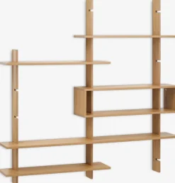 Baldas|Baldas>JYSK KARLEBYMueble pared KARLEBY 6 estantes regulables color roble cálid