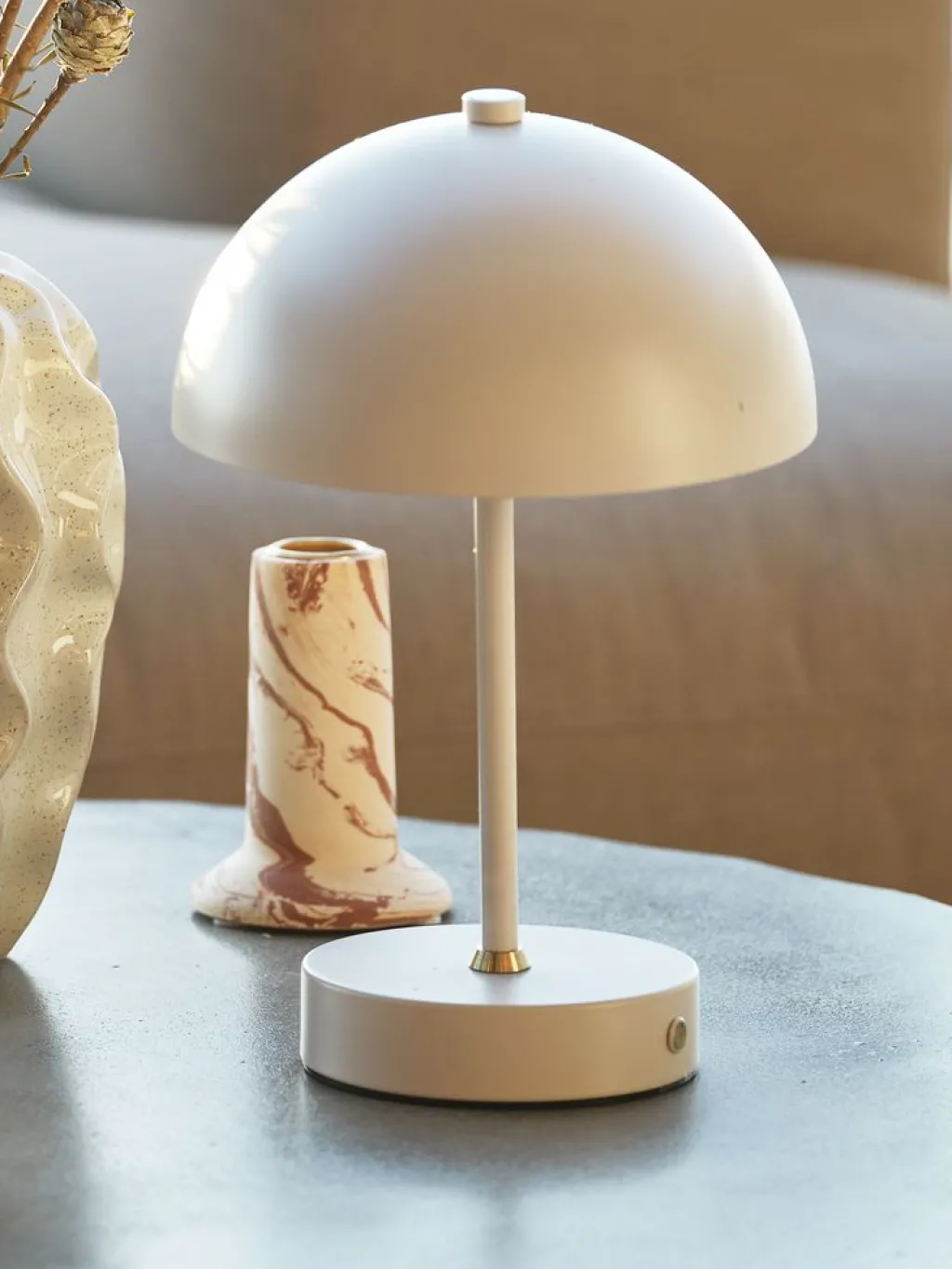 Iluminación Decorativa>JYSK KENTLámpara a pilas KENT Ø16xA25cm gris táctil y temporizador Gris claro