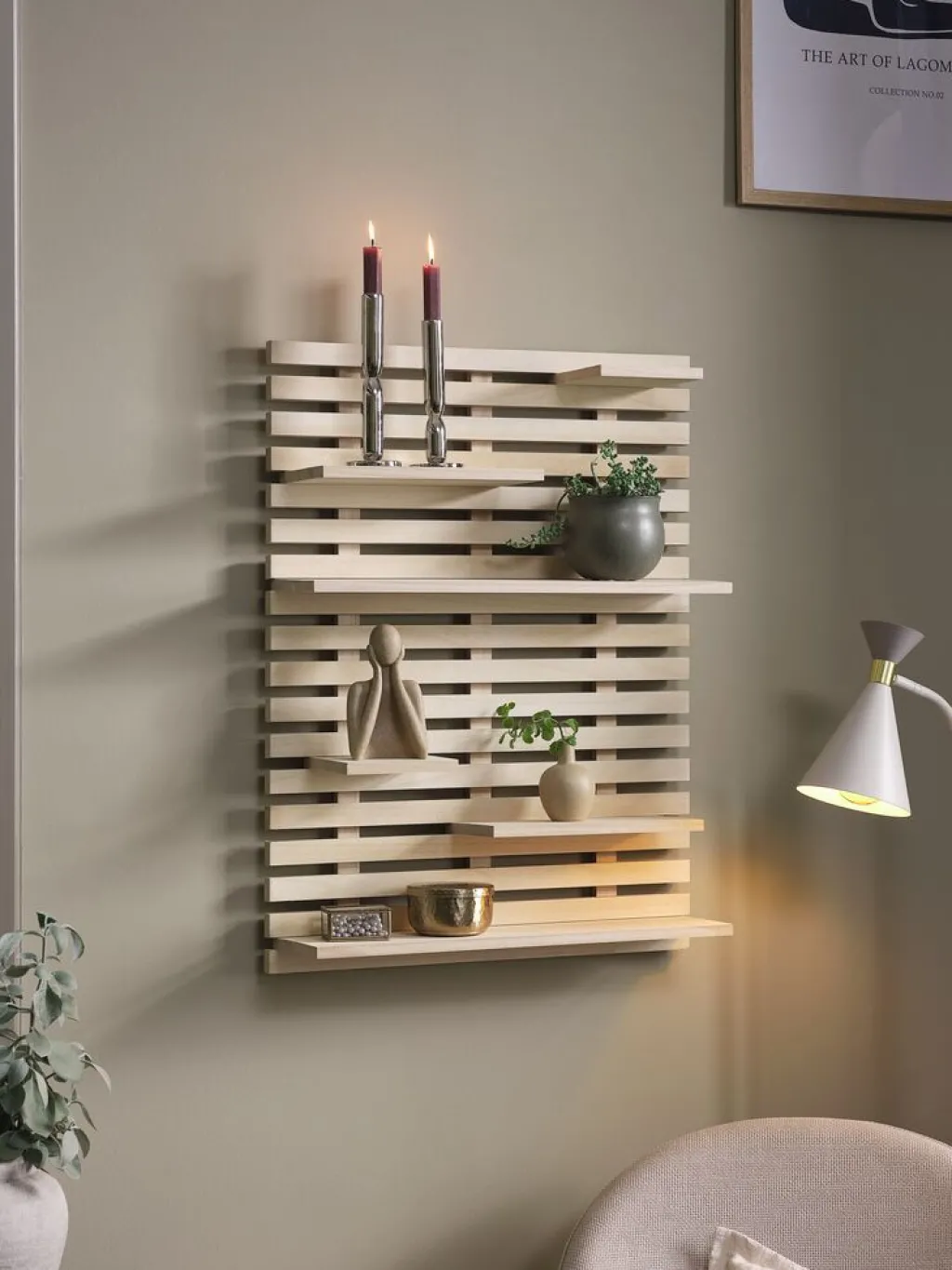 Baldas|Baldas>JYSK KETTINGEEstante de pared KETTINGE 6 estantes natural