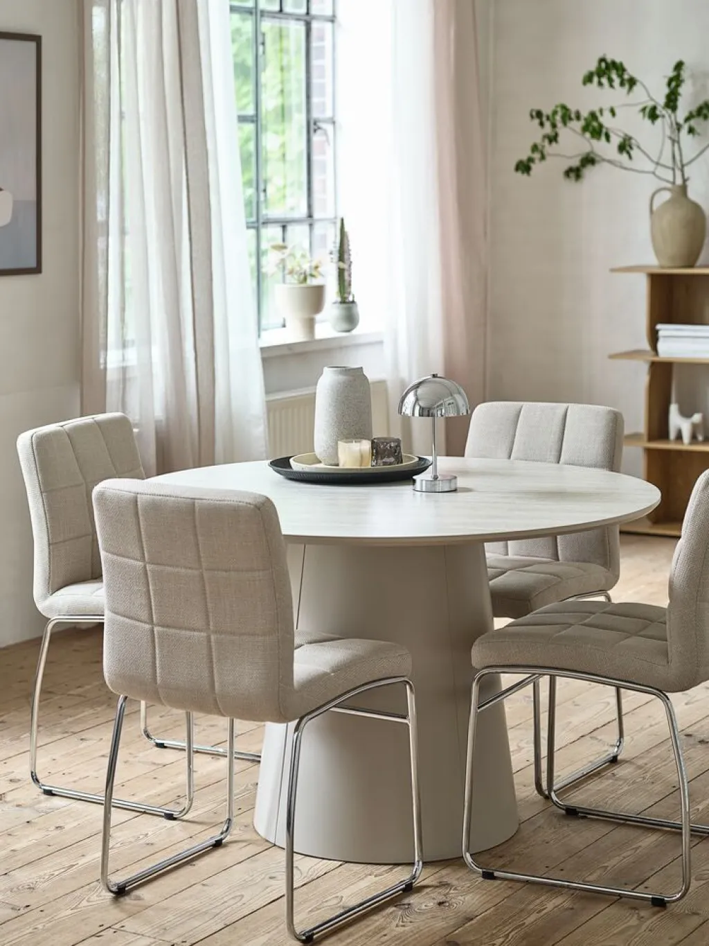 Mesas De Comedor>JYSK KLIPLEVMesa de comedor KLIPLEV Ø120 color travertino/beis Travertino+Beige