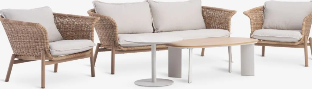 Conjuntos Mesa Y Sillas De Jardín|Muebles De Jardín>JYSK KOEPINGConjunto muebles jardín KOEPING 4,5 plazas natural