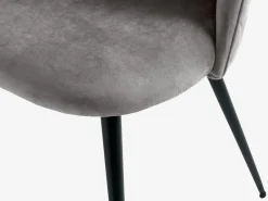 Sillas De Comedor>JYSK KOKKEDALSilla de comedor KOKKEDAL terciopelo gris/negro