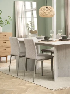 Mesas De Comedor|Conjuntos De Comedor>JYSK KRONDAL + BRANDEMesa KRONDAL L180 travertino + 4 sillas BRANDE beis