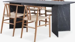 Mesas De Comedor|Conjuntos De Comedor>JYSK KRONDAL + GUDERUPMesa KRONDAL L180 mármol + 4 sillas GUDERUP roble/natural