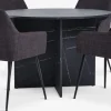 Mesas De Comedor|Conjuntos De Comedor>JYSK KRONDAL + PURHUSMesa KRONDAL Ø110 mármol + 4 sillas PURHUS gris/negro