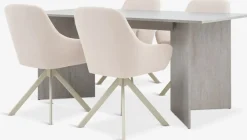 Mesas De Comedor|Conjuntos De Comedor>JYSK KRONDAL + ROSTRUPMesa KRONDAL L180 travertino + 4 sillas ROSTRUP beis