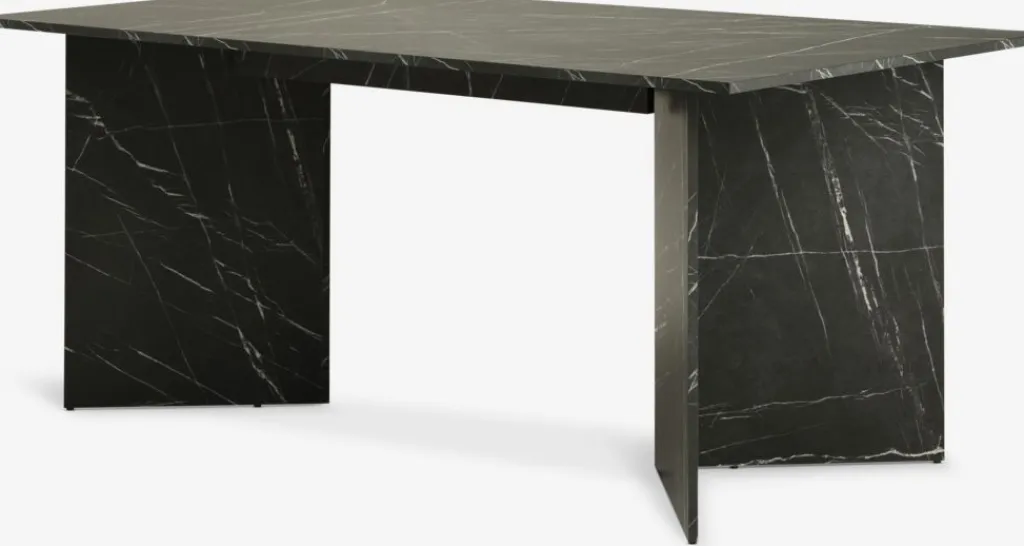 Mesas De Comedor>JYSK KRONDALMesa de comedor KRONDAL 90x180 color mármol negro Negro+Mármol