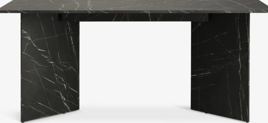 Mesas De Comedor>JYSK KRONDALMesa de comedor KRONDAL 90x180 color mármol negro Negro+Mármol