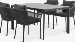 Conjuntos Mesa Y Sillas De Jardín>JUTLANDIA KUMLA + GILJAMesa KUMLA L150 + 4 sillas GILJA gris