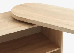 Escritorios|Escritorios Elevables>JYSK LANGAGEREscritorio LANGAGER 41-107x107-165 color roble claro/blanco