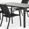 Conjuntos Mesa Y Sillas De Jardín>JUTLANDIA LANGET + GLOMFJORDMesa LANGET L207 + 4 sillas GLOMFJORD negro