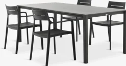 Conjuntos Mesa Y Sillas De Jardín>JYSK LANGET + INGSTRUPMesa LANGET L207 + 4 sillas INGSTRUP negro