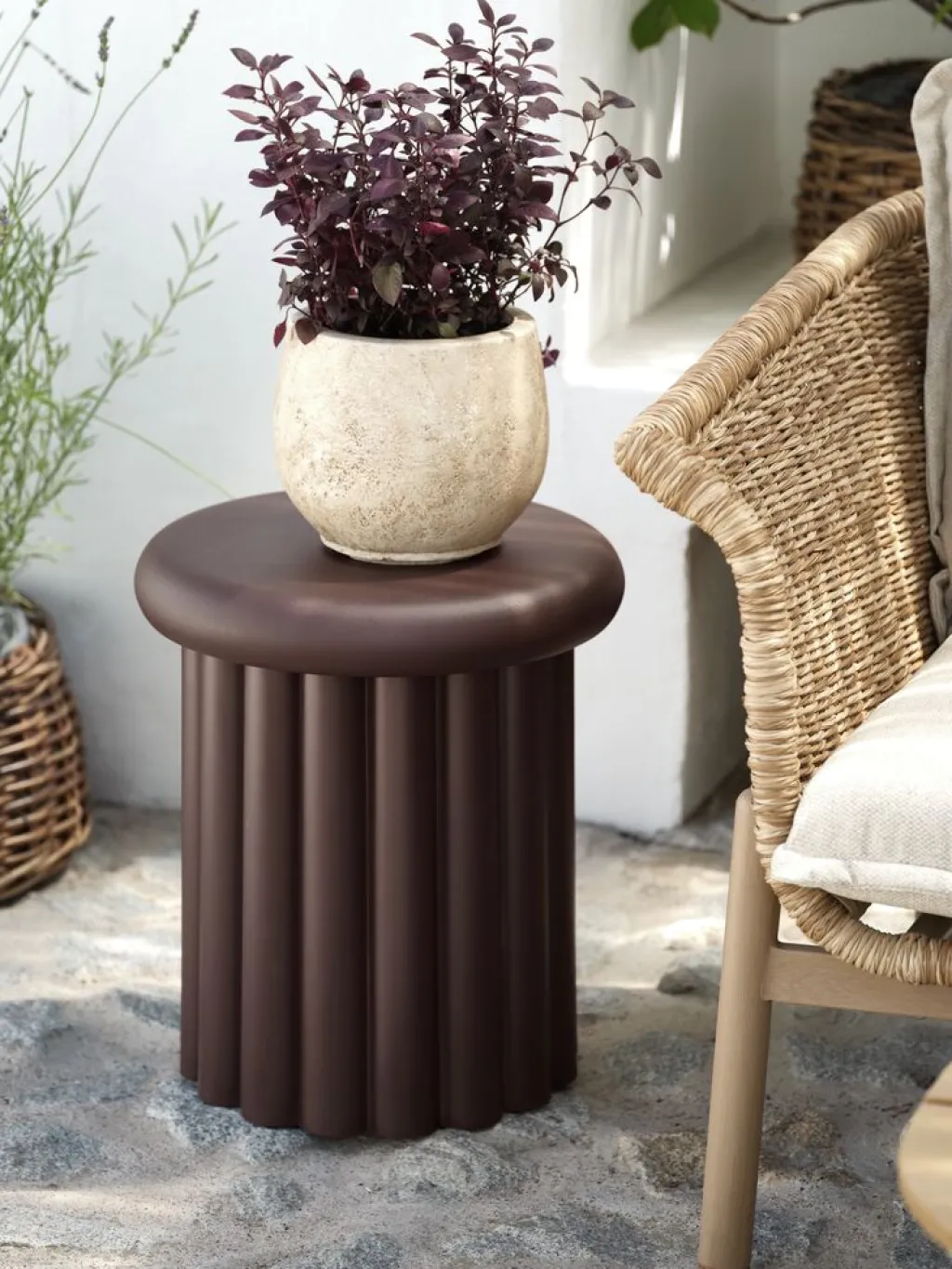 Decoración De Jardín>JYSK LAPPUGLESoporte LAPPUGLE Ø39xA45 berenjena