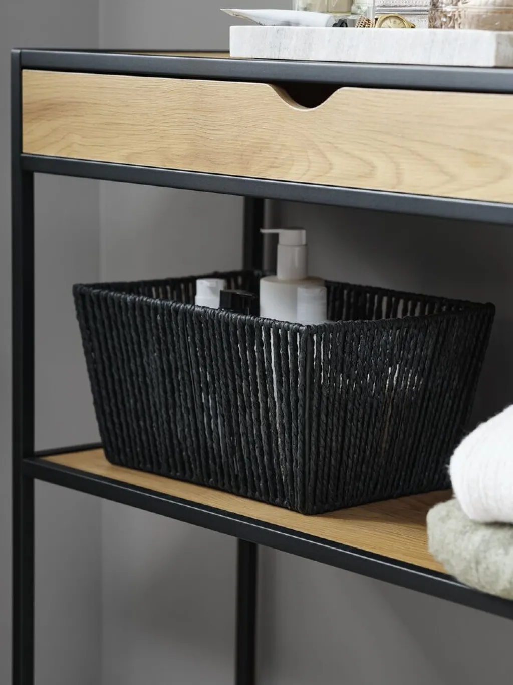 Todas Las Cestas|Cestas Y Cajas>JYSK LARSEMILCesta LARSEMIL A23xL33xA17cm Negro