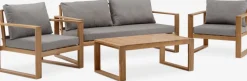 Conjuntos Mesa Y Sillas De Jardín|Muebles De Jardín>JUTLANDIA LILLEHOLMConjunto muebles jardín LILLEHOLM 4,5 plazas teca