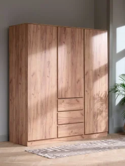 Armarios|Todos Los Armarios>JYSK LIMFJORDENArmario LIMFJORDEN 180x200 combi color Roble salvaje natural