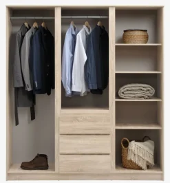 Armarios|Todos Los Armarios>JYSK LIMFJORDENArmario LIMFJORDEN 180x200 combi color Roble claro