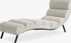 Divanes Cama>JYSK LINDELSESillón chaise longue LINDELSE felpa beis/negro