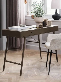 Escritorios|Escritorios Elevables>JYSK LINDVEDEscritorio LINDVED 48x120 2 cajones color Roble oscuro