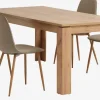Mesas De Comedor|Conjuntos De Comedor>JYSK LINTRUP + BISTRUPMesa LINTRUP L190/280 roble salvaje + 4 sillas BISTRUP arena