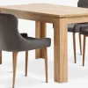 Mesas De Comedor|Conjuntos De Comedor>JYSK LINTRUP + PEBRINGEMesa LINTRUP L140 roble + 4 sillas PEBRINGE terciopelo gris
