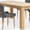 Mesas De Comedor|Conjuntos De Comedor>JYSK LINTRUP + PEBRINGEMesa LINTRUP L190/280 roble salvaje + 4 sillas PEBRINGE gris