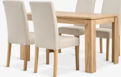 Mesas De Comedor|Conjuntos De Comedor>JYSK LINTRUP + TUREBYMesa LINTRUP L140 roble salvaje natural+4 sillas TUREBY beis