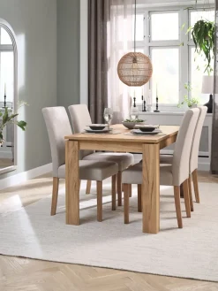 Mesas De Comedor|Conjuntos De Comedor>JYSK LINTRUP + TUREBYMesa LINTRUP L140 roble salvaje natural+4 sillas TUREBY beis