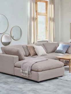 2 Plazas|3 Plazas>JYSK LYBYSofá modular LYBY 3 plazas chaise longue tela arena