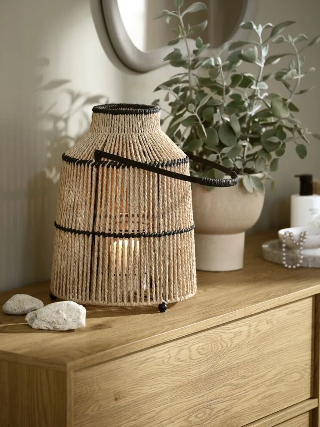 Faroles>JYSK MAALTHEFarol MAALTHE Ø27xA35cm natural/negro