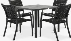 Conjuntos Mesa Y Sillas De Jardín>JUTLANDIA MADERUP + GLOMFJORDMesa MADERUP L90 + 4 sillas GLOMFJORD negro