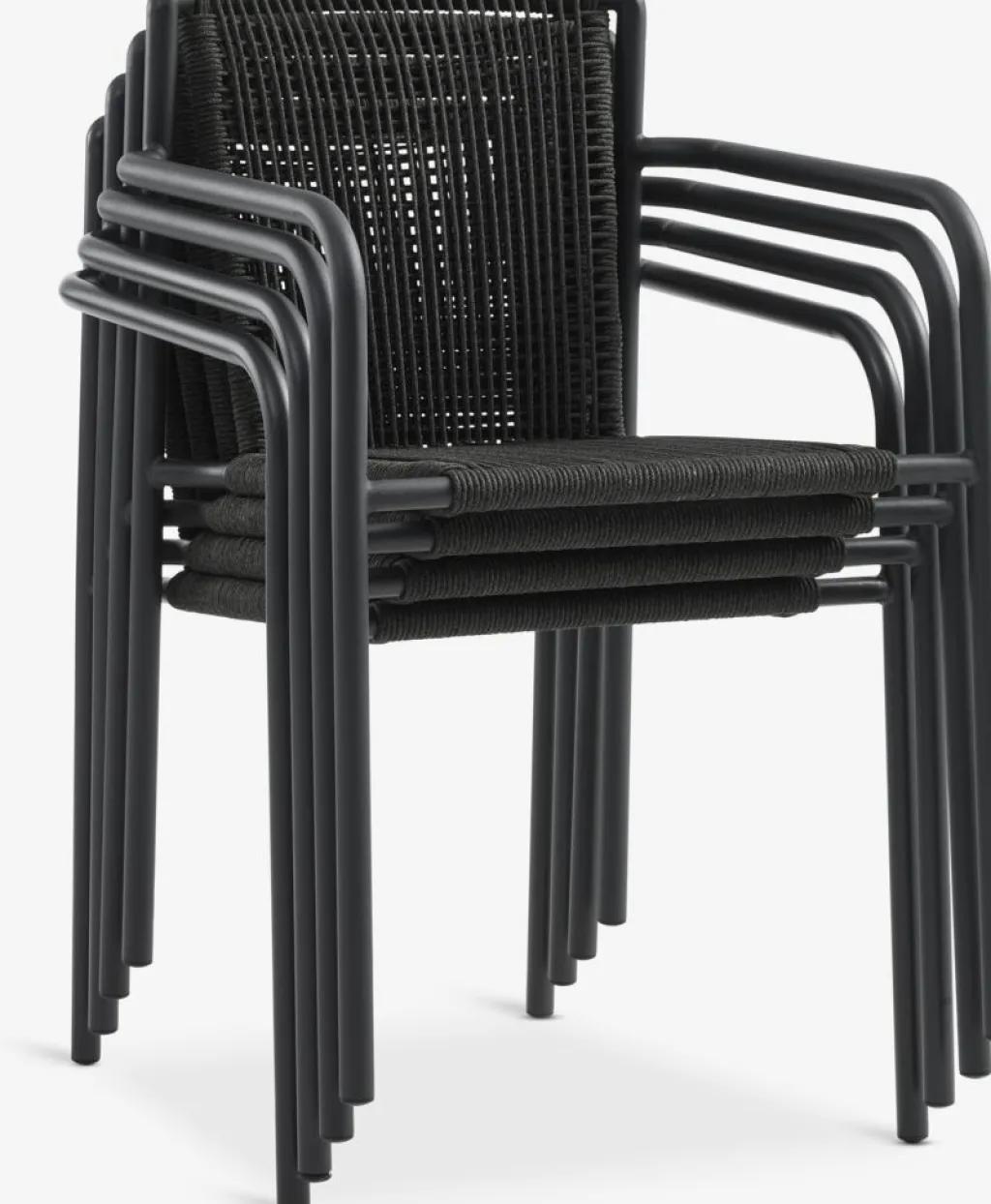 Conjuntos Mesa Y Sillas De Jardín>JYSK MADERUP + KRISTIANSTADMesa MADERUP L150 negro + 4 sillas KRISTIANSTAD verde